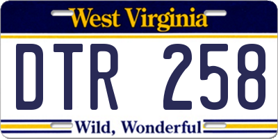 WV license plate DTR258