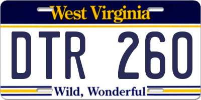 WV license plate DTR260