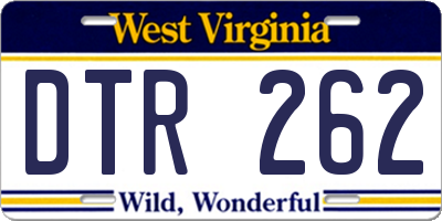 WV license plate DTR262
