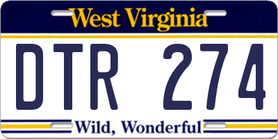 WV license plate DTR274