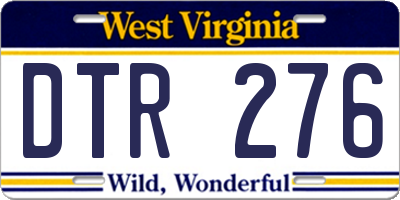 WV license plate DTR276