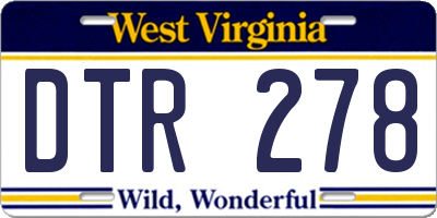 WV license plate DTR278