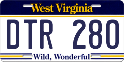 WV license plate DTR280