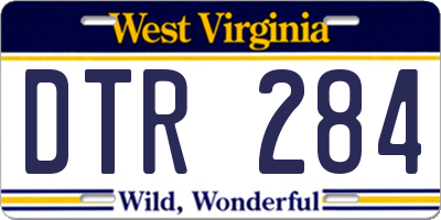 WV license plate DTR284