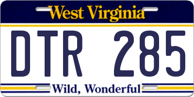 WV license plate DTR285