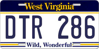 WV license plate DTR286