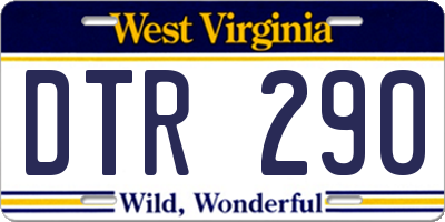 WV license plate DTR290