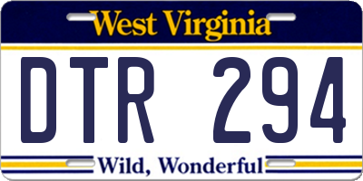WV license plate DTR294