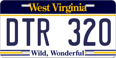 WV license plate DTR320