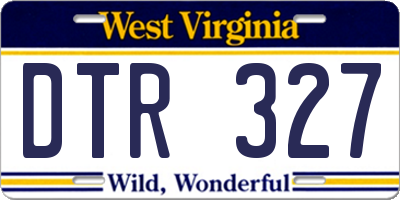WV license plate DTR327
