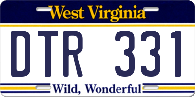 WV license plate DTR331