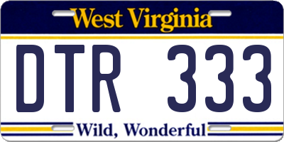 WV license plate DTR333