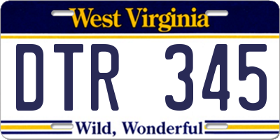 WV license plate DTR345
