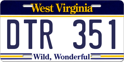 WV license plate DTR351