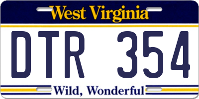 WV license plate DTR354