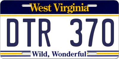WV license plate DTR370