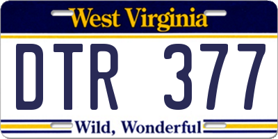 WV license plate DTR377