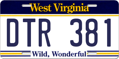 WV license plate DTR381