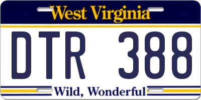 WV license plate DTR388