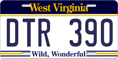 WV license plate DTR390