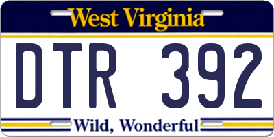 WV license plate DTR392