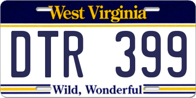 WV license plate DTR399