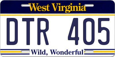 WV license plate DTR405
