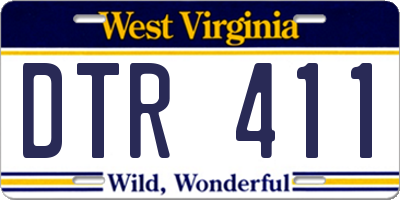WV license plate DTR411