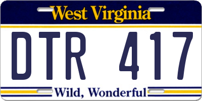 WV license plate DTR417
