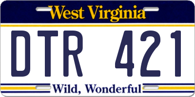 WV license plate DTR421