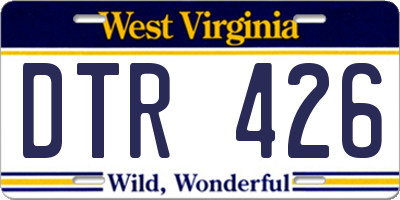 WV license plate DTR426