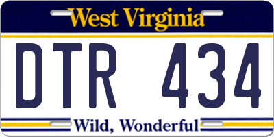 WV license plate DTR434