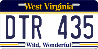 WV license plate DTR435
