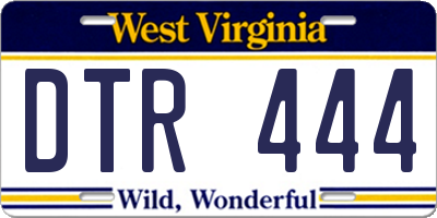 WV license plate DTR444