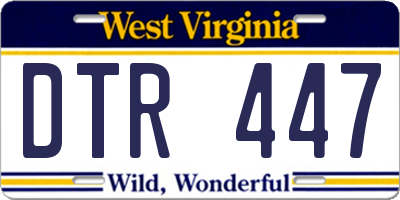 WV license plate DTR447