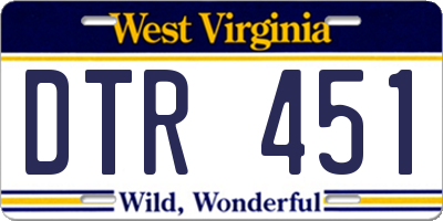 WV license plate DTR451