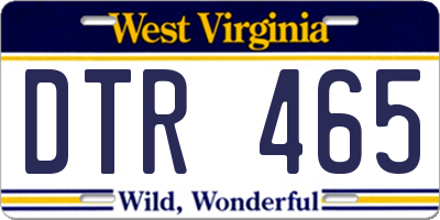WV license plate DTR465