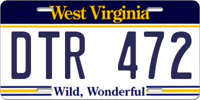 WV license plate DTR472
