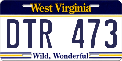 WV license plate DTR473