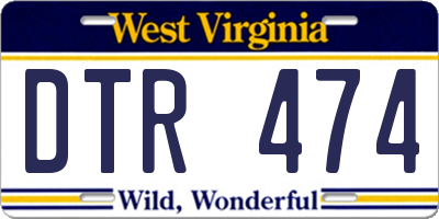 WV license plate DTR474