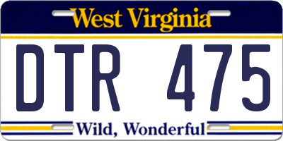 WV license plate DTR475