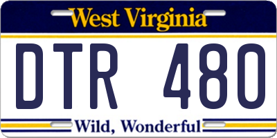 WV license plate DTR480