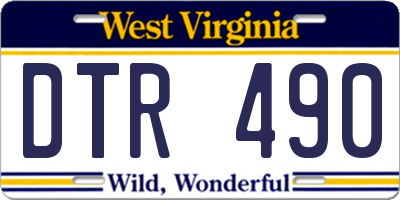 WV license plate DTR490