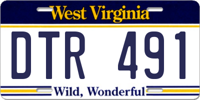 WV license plate DTR491