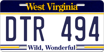 WV license plate DTR494