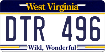 WV license plate DTR496
