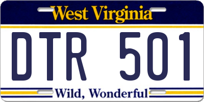 WV license plate DTR501