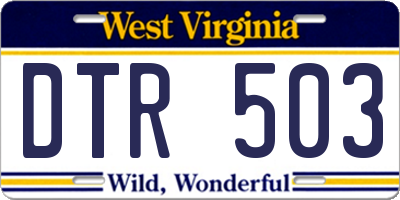 WV license plate DTR503