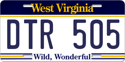 WV license plate DTR505