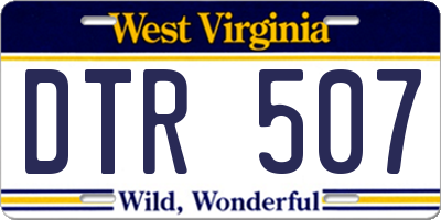 WV license plate DTR507